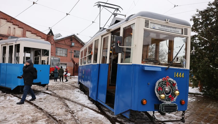 Tramwajowe Mikołajki w zajezdni Popowice, zdjęcie archiwalne.