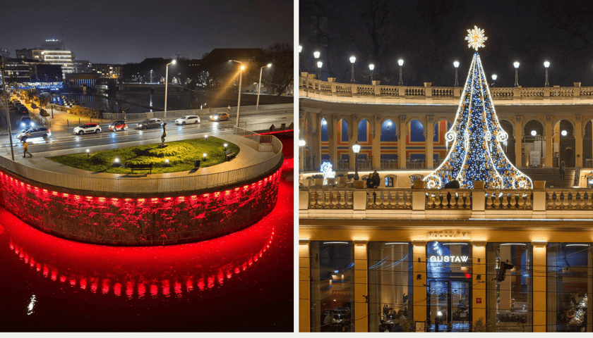 Mosty Uniwersyteckie i Bastion Sakwowy w świątecznej odsłonie