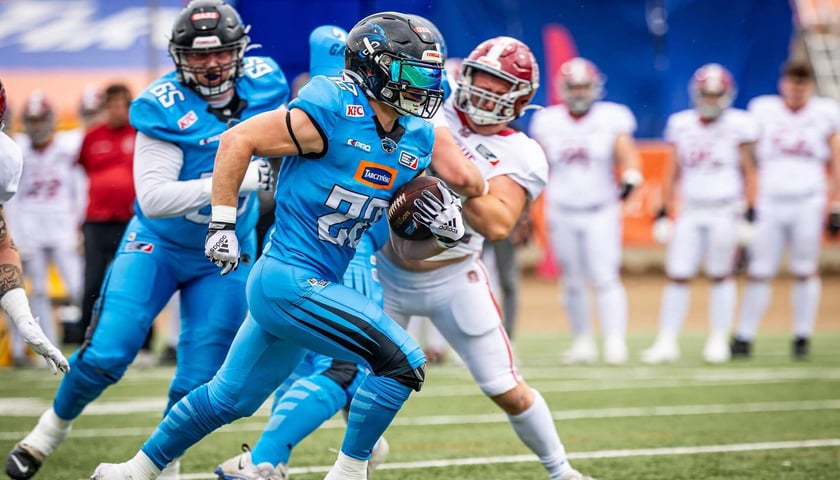 Futboliści Panthers Wrocław podczas meczu. W sezonie 2026 drużyna wystąpi w nowej lidze