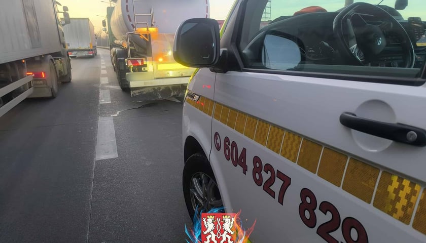 Kolizja na A4, w drodze na Legnicę