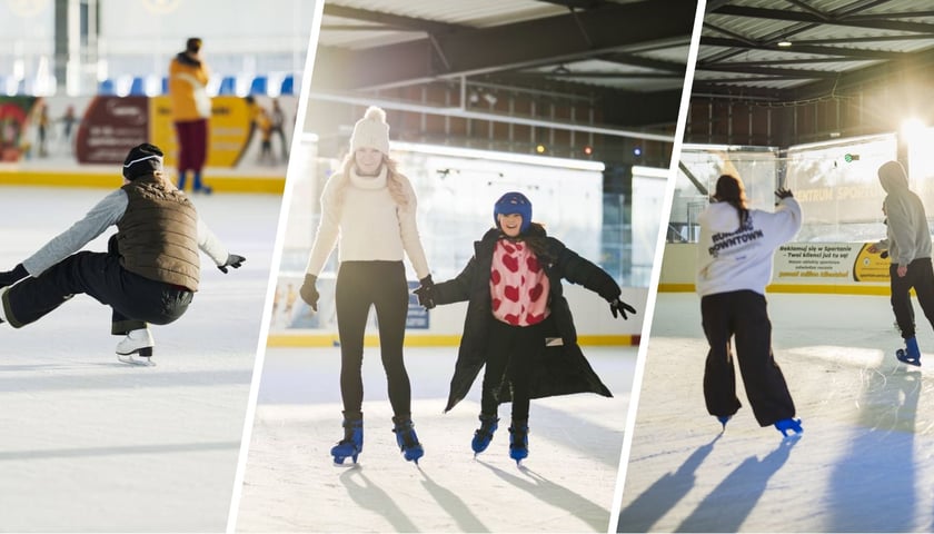 Na zdjęciach ludzie ślizgający się w sobotę 27 grudnia na lodowisku przy ul. Jaksonowickiej