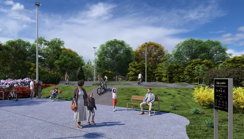 Nowy pumptrack przy Stawach Leśnickich - wizualizacja