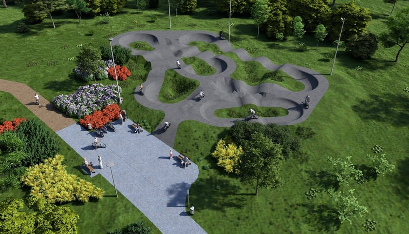 Nowy pumptrack przy Stawach Leśnickich - wizualizacja