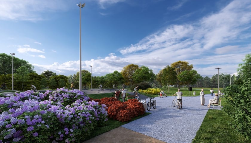 Nowy pumptrack przy Stawach Leśnickich - wizualizacja