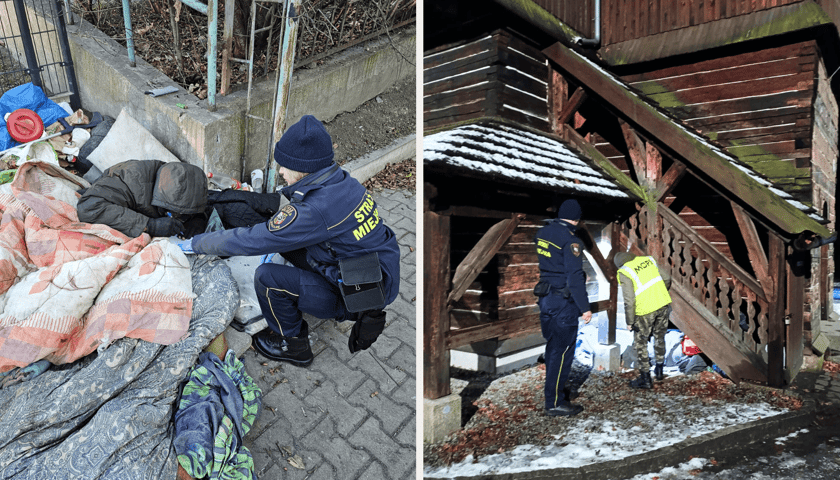 Strażnik miejski interweniuje wobec osób w kryzysie bezdomności