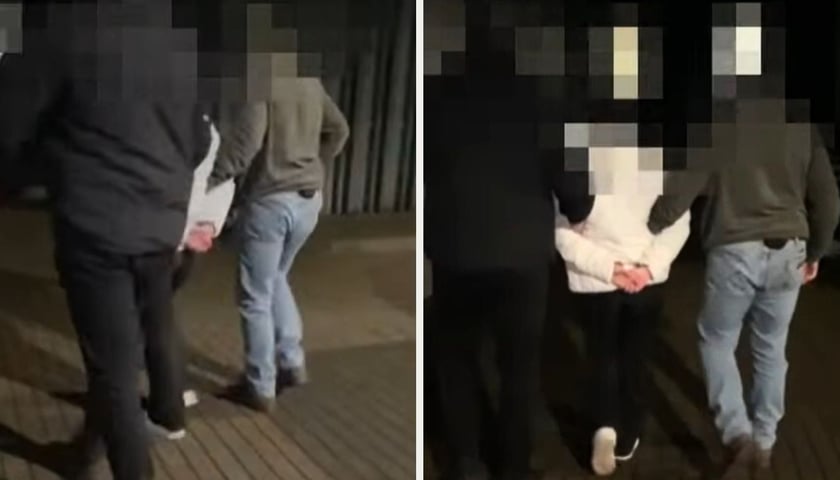 Dwóch policjantów i 15-latka, kadry z nagrania wideo policji 