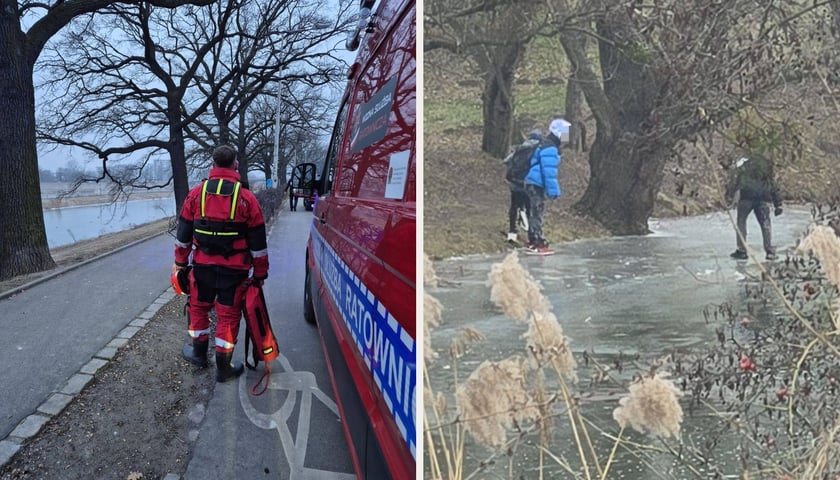 Ratownicy Wodnej Służby Ratowniczej, trzech chłopców na rzece Oława 