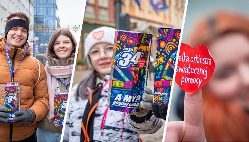 Wojtek i Paulina z puszkami | Ula z puszką | Wiktoria z serduszkiem-naklejką (34. FInał WOŚP, Rynek)