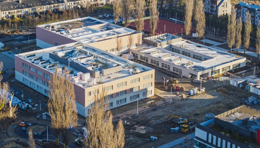 ZSP na Zwycięskiej w trakcie budowy, grudzień 2025 (widok z góry)