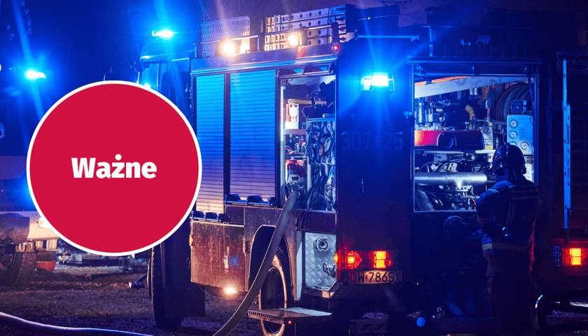 Zdjęcie poglądowe - wóz strażacki, w kółku napis: ważne