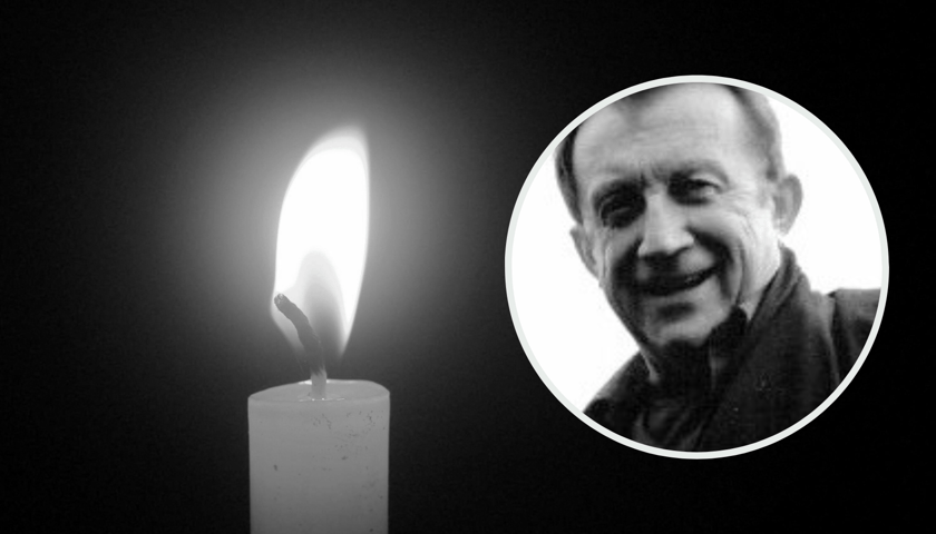 Tląca się świeca, w kółku portret Edwarda Linde-Lubaszenki