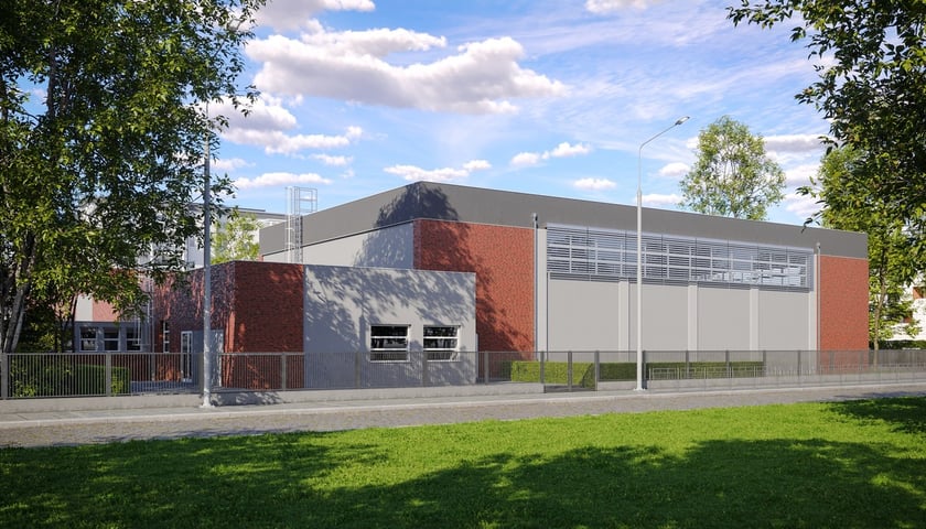 Nowy blok sportowy VIII LO we Wrocławiu - wizualizacja.