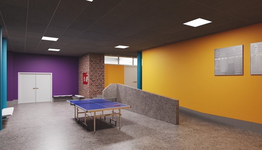 Nowy blok sportowy VIII LO we Wrocławiu - wizualizacja.