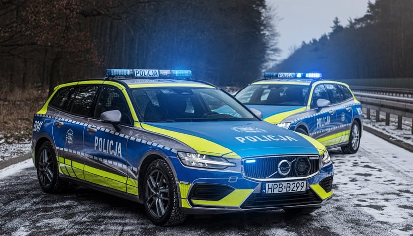 Samochody Volvo V60. Nowe radiowozy dolnośląskiej policji, 10 lutego 2026 r. 