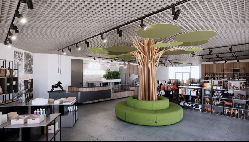 Wizualizacja wnętrza pawilonu wyjściowego