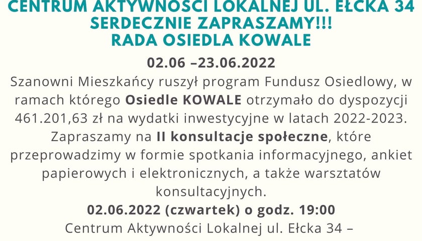 plakat konsultacji społecznych