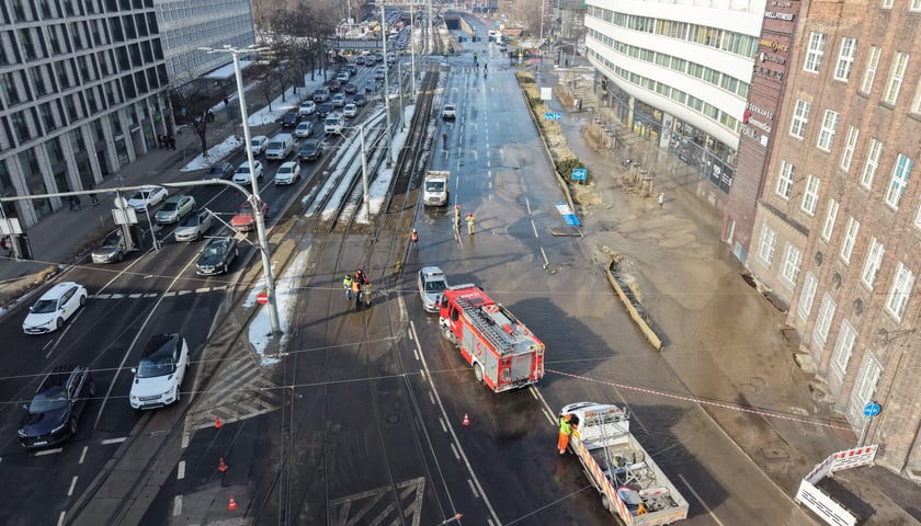 Awaria magistrali w centrum Wrocławia - 19 lutego
