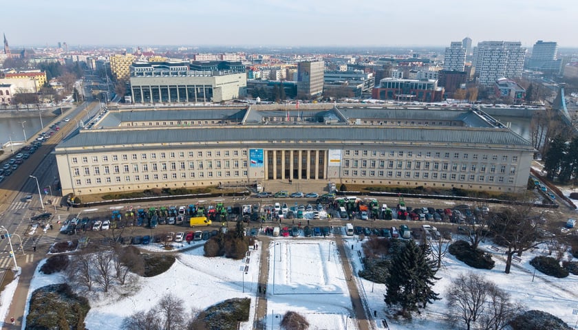 Protest związkowc&oacute;w - rolnik&oacute;w, g&oacute;rnik&oacute;w, hodowc&oacute;w, 20 lutego 2026