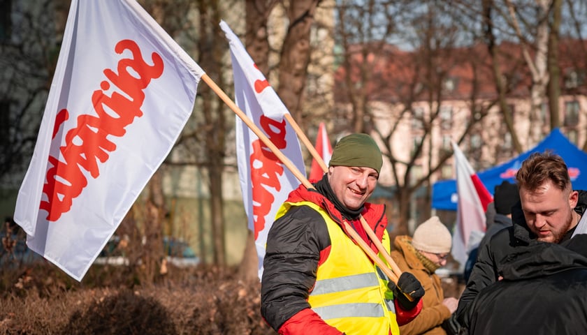 Protest związkowc&oacute;w 20 lutego 2026