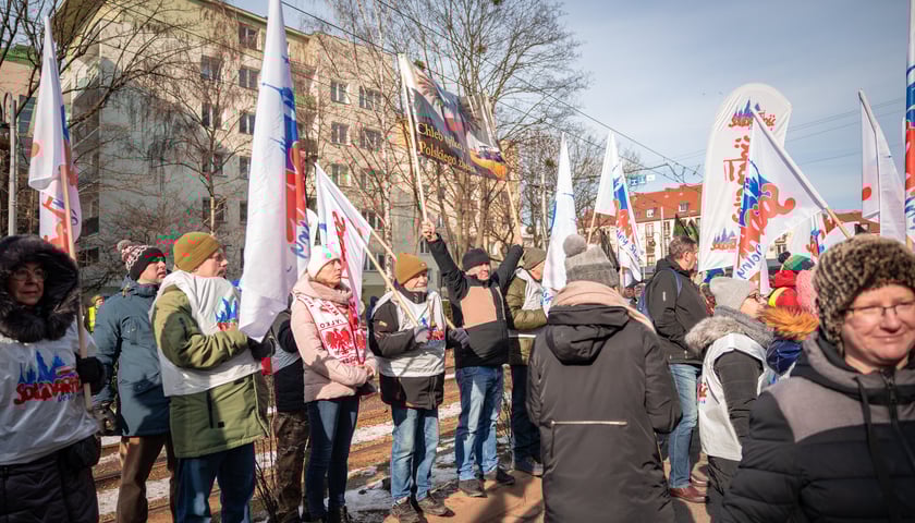 Protest związkowc&oacute;w 20 lutego 2026