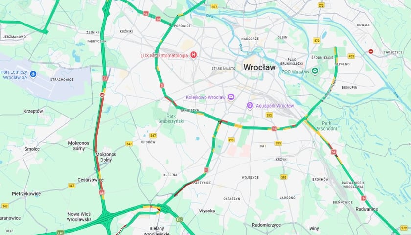 Zderzenie ciężarówek na AOW, 25 luty 2026 r.