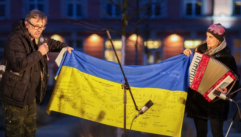 Мітинг до четвертої річниці російського вторгнення в Україну. Площа Новий Тарг, 24 лютого 2026 року