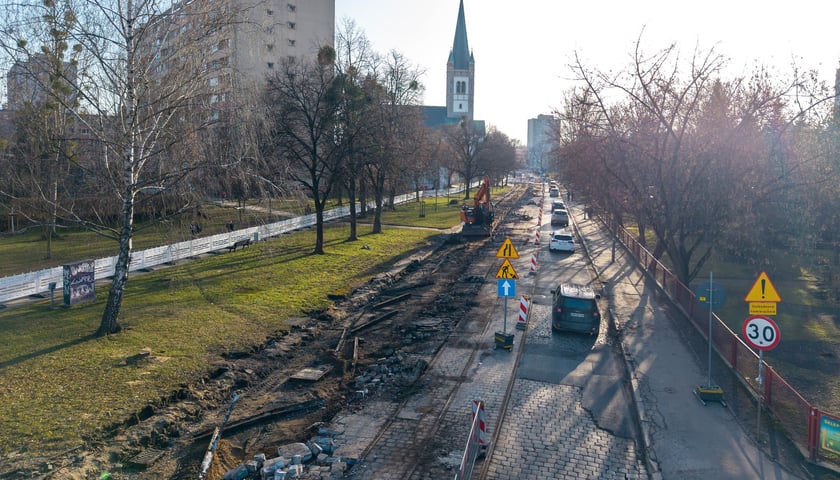 Przebudowa ulicy Gajowickiej - stan na 27 lutego 2026