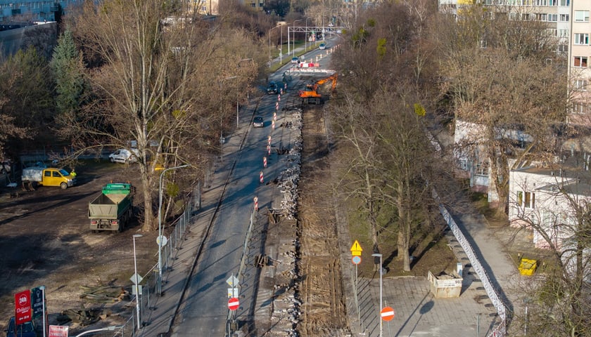 Przebudowa ulicy Gajowickiej - stan na 27 lutego 2026