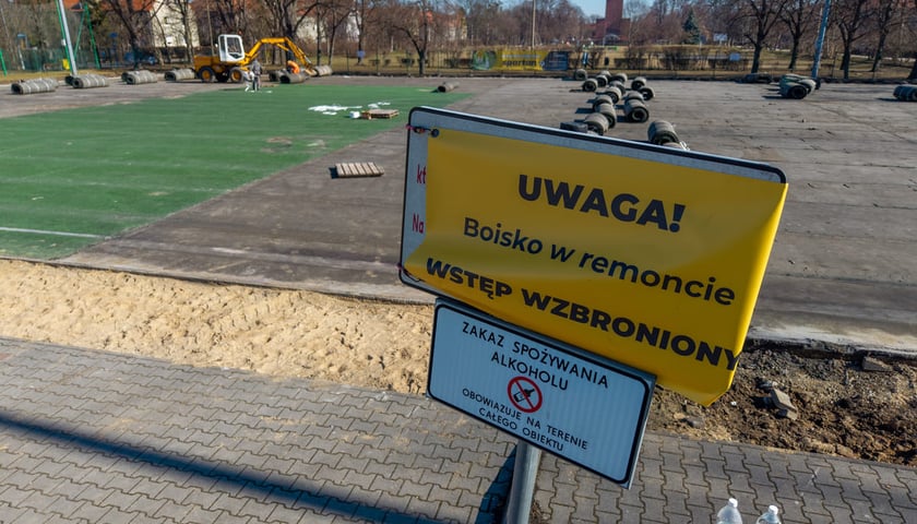 Remont boiska Spartan na Sępolnie. Wrocław, 03.03.2026