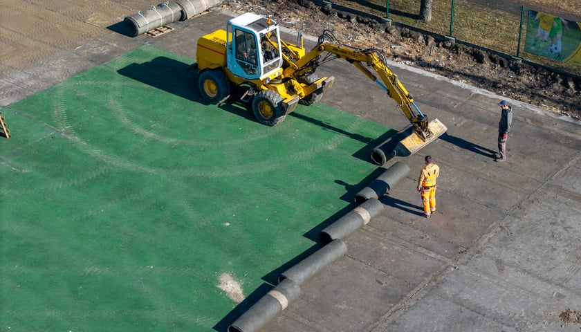 Remont boiska Spartan na Sępolnie. Wrocław, 03.03.2026