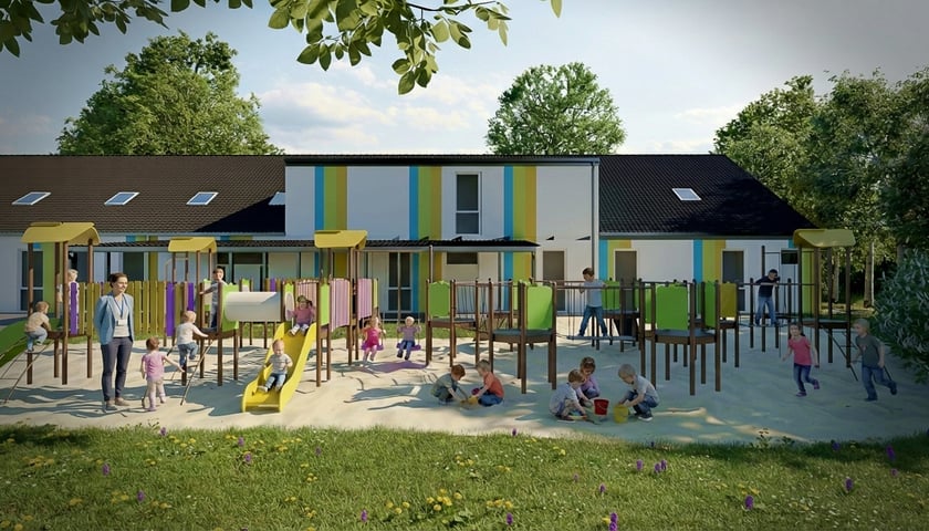 Wizualizacja nowego przedszkola przy ul. Starogajowej