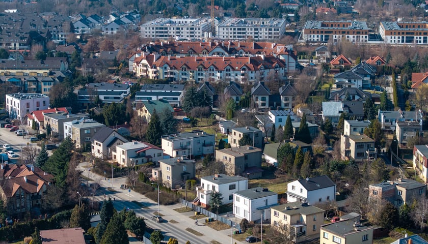 Osiedle Wojszyce we Wrocławiu, widok z drona.