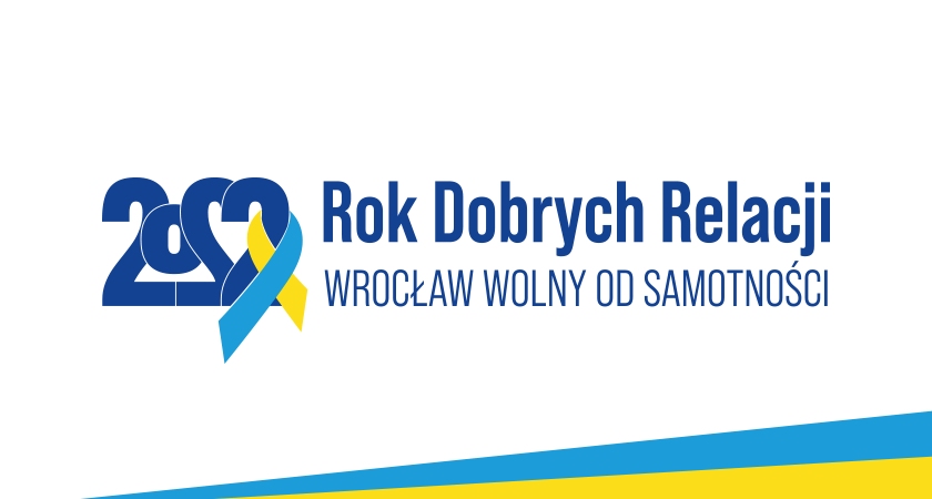 Logo roku dobrych Relacji w ukraińskich kolorach