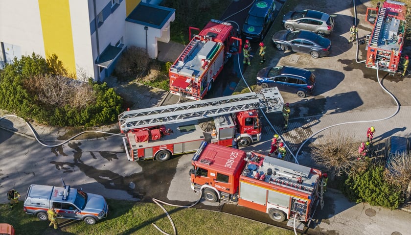 Pożar magazynu  na terenie Wojewódzkiego Szpitala Specjalistycznego we Wrocławiu przy ulicy Kamieńskiego
