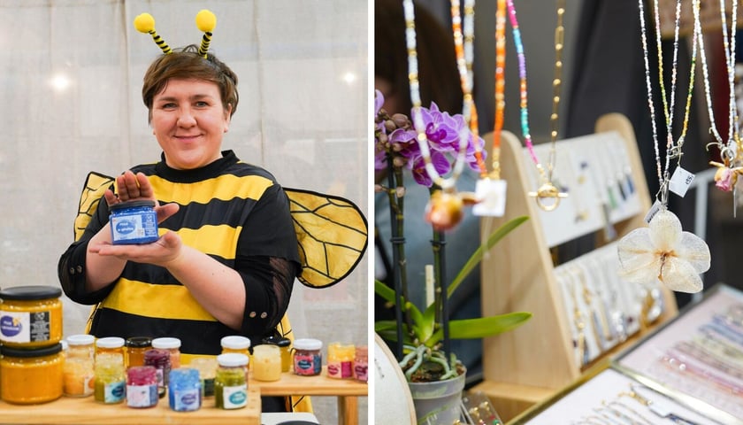Stoisko z miodami, stoisko z biżuterią