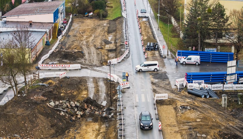Zdjęcie z budowy trasy autobusowo-tramwajowej na Swojczyce 