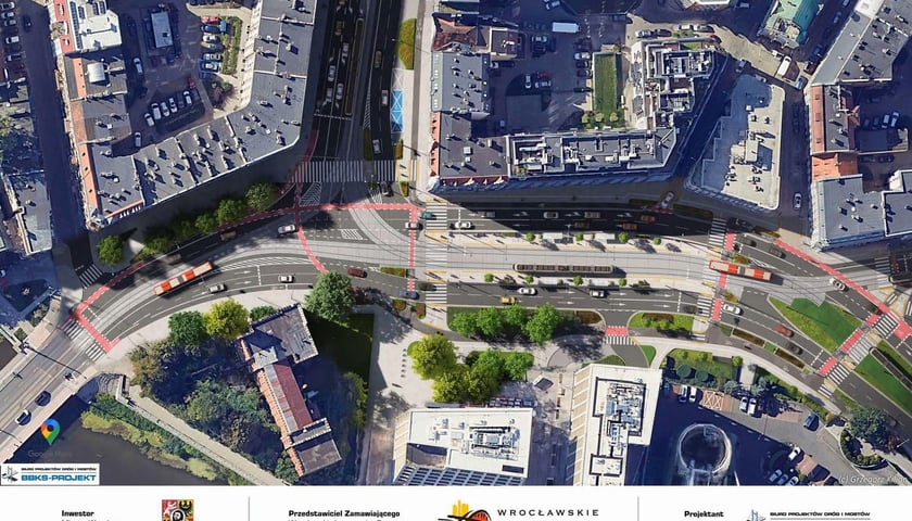 Wizualizacja tego, jak będzie wyglądał węzeł przesiadkowy przy ul. Dubois i Drobnera