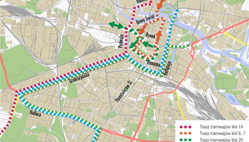 Remont torowiska w centrum miasta