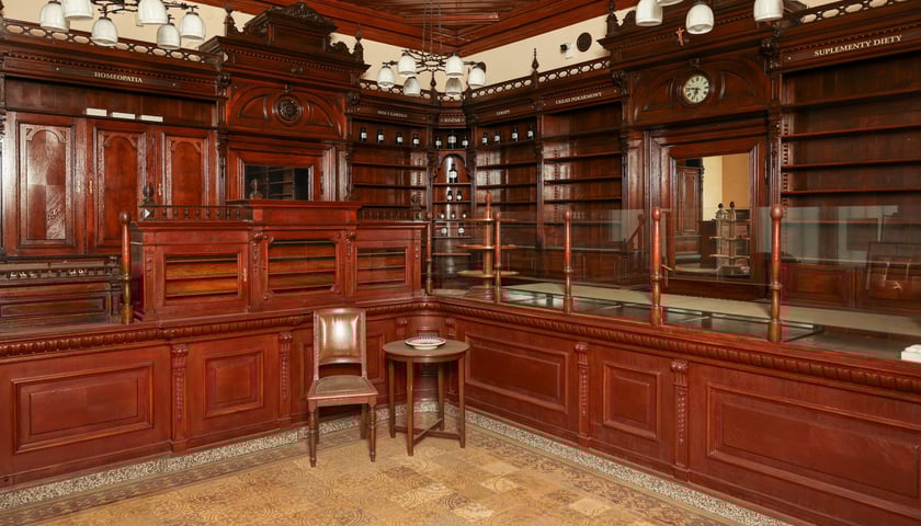 Wnętrze Apteki pod Słońcem przy ul. Traugutta