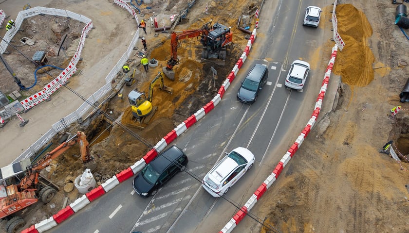 Prace na budowie węzła przesiadkowego Drobnera-Dubois