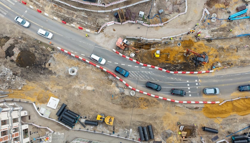 Prace na budowie węzła przesiadkowego Drobnera-Dubois