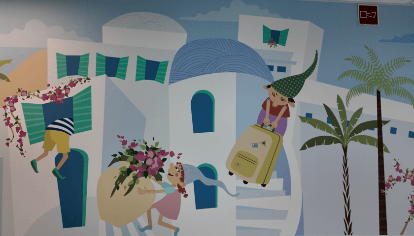 <p>Jeden z obraz&oacute;w na ścianach w Przylądku Nadziei we Wrocławiu</p>