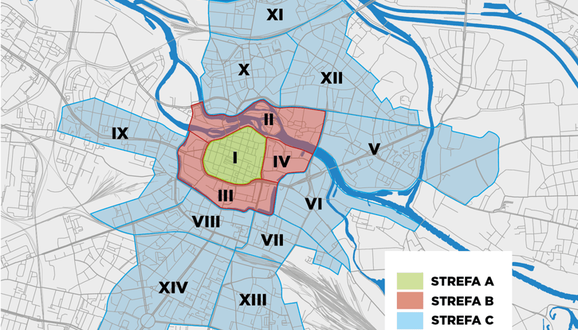 Mapa strefy płatnego parkowania