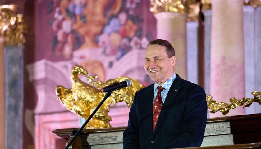 Radosław Sikorski, wicepremier i minister spraw zagranicznych w Auli Leopoldina.