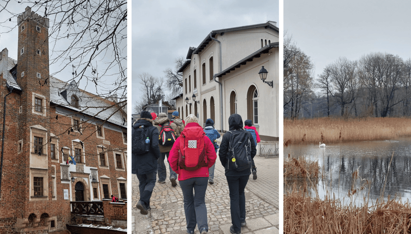 Kolaż 3 zdjęć ze szlaku dookoła Wrocławia im. doktora Bronisława Turonia