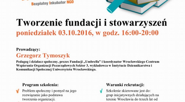 Tworzenie fundacji i stowarzyszeń – szkolenie