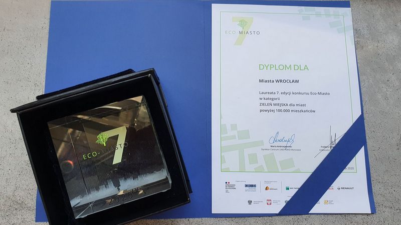 Wrocław mit dem Preis Eco-Stadt in der Kategorie städtische Grünflächen