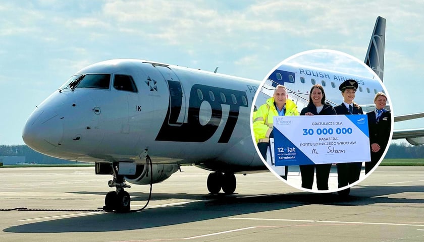Die 30-millionste Passagierin Sharon Lowe erhielt Geschenke vom Flughafen und einen Gutschein für die Nutzung der Executive Lounge.