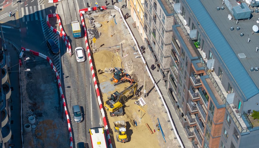 Powiększ obraz: Budowa węzła Drobnera-Dubois. Zdjęcie z 22 kwietnia 2026