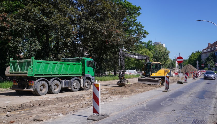 Powiększ obraz: Ulica Gajowicka w trakcie przebudowy - maj 2026 rok